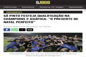 دو رسانه معتبر پرتغالی به تمجید از ریکاردو ساپینتو بابت برد و صعود از گروه آسیایی پرداختند.
