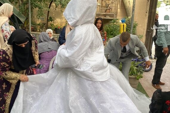 حال و هوای عروسی زوج فلسطینی بعد از حمله ایران+ویدئو