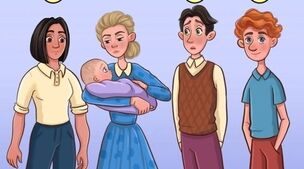 فقط یک آدم تیزبین می تواند پدر واقعی کودک را در عرض ۷ ثانیه در تصویر ببیند!