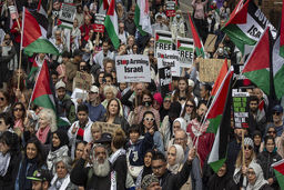 فیلمی از تظاهرات مردم انگلیس در حمایت از غزه و لبنان